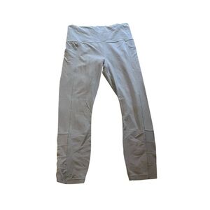 Athleta Light Blue Salutation Stach Pocket 11 Leggings Size Medium.